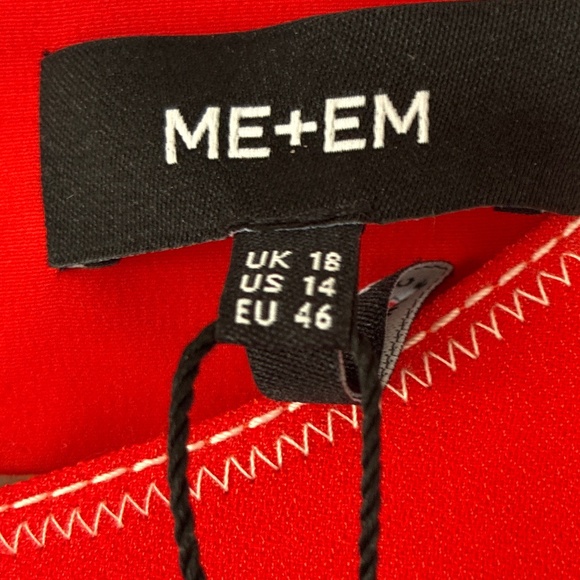 ME+EM NWOTContrast Stitch Midi Cape Sleeve  Dress NWOT - Picture 5 of 8